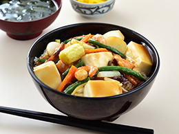 豆腐と野菜の中華風あんかけ丼